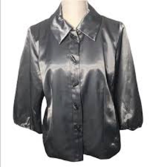 Chico's Silver Satin Blouse - Picture 4 of 8